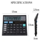 12 Digits Calculator - Large 12-Digit CT 512 Calculator With Check & Correct Function, Solar Battery Dual Power Electronic Calculator, Large Computer Keys Electronics Calculator For Office Sc - Image 4
