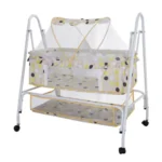 Baby Cot | Baby Cradle With Mosquito Net Baby Swing Cradle Bed Folding Baby Cradle Bed-COT 208 - Image 2