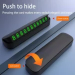 Car Accessories Mini Portable Telephone Number Plate With Switch Phone Number Business Card Temporary Parking Card Plate